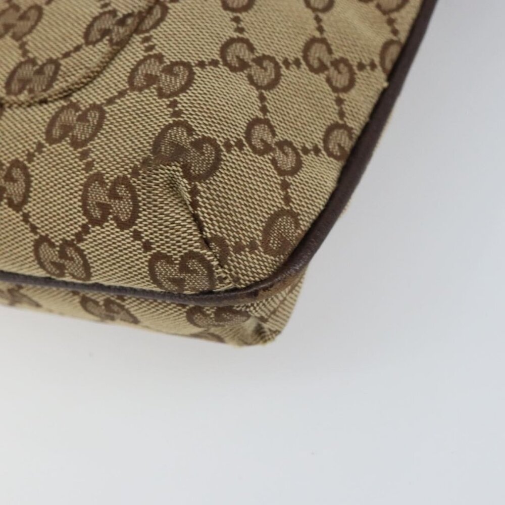Authentic GUCCI GG Canvas Shoulder Bag Beige Silver 122793 - Picture 2 of 16